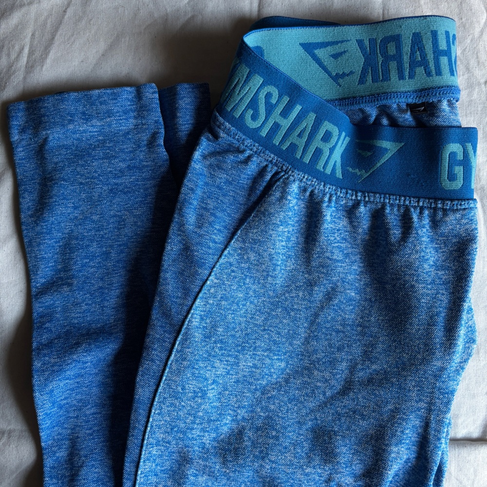 Blue Gymshark Flex OG Seamless Contour Leggings Logo Waistband Size Small